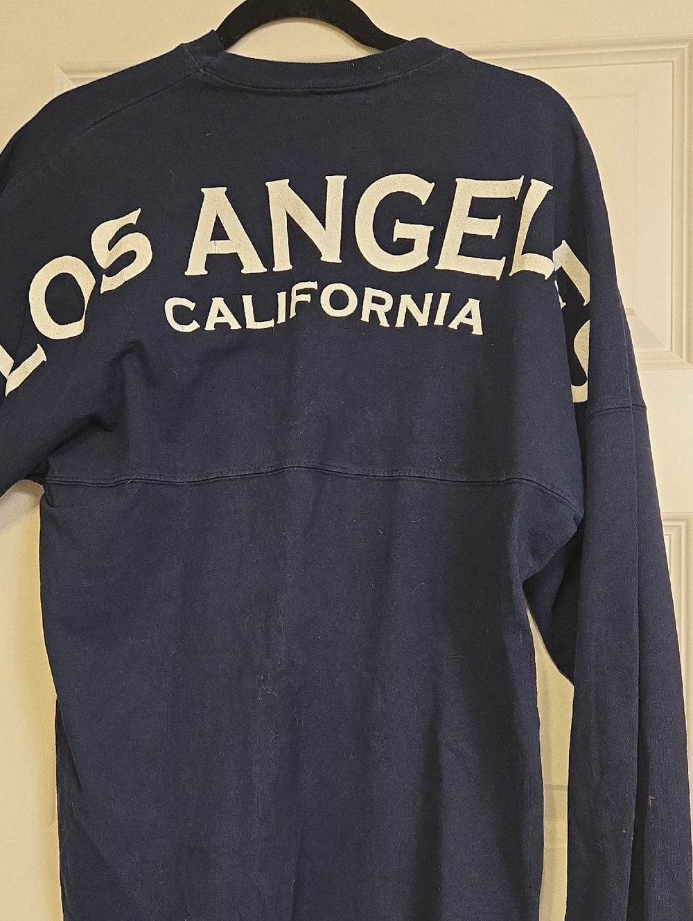 Los Angeles California Navy Graphic Long sleeve Shirt mens Small thick
